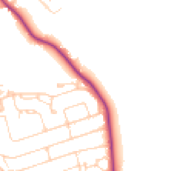 Daytime road noise heatmap for WD19 5AJ