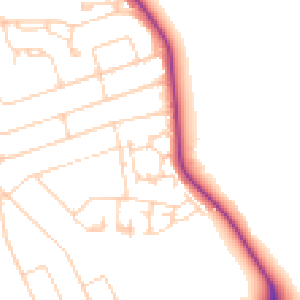 Daytime road noise heatmap for WD19 5BG