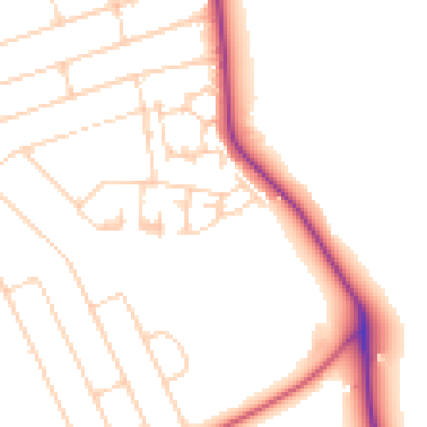 Daytime road noise heatmap for WD19 5BH