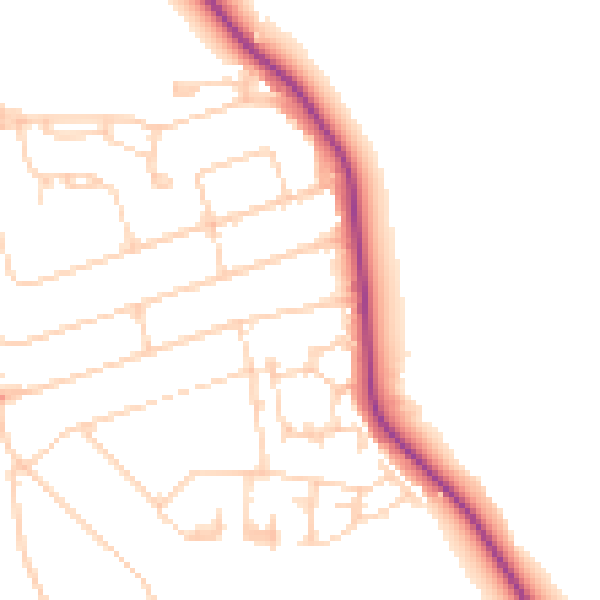 Daytime road noise heatmap for WD19 5BS