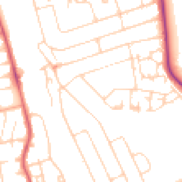Daytime road noise heatmap for WD19 5DB