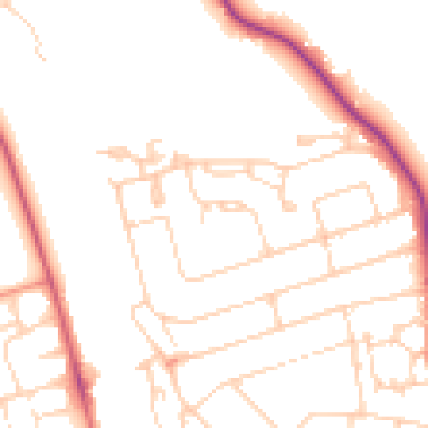Daytime road noise heatmap for WD19 5DS
