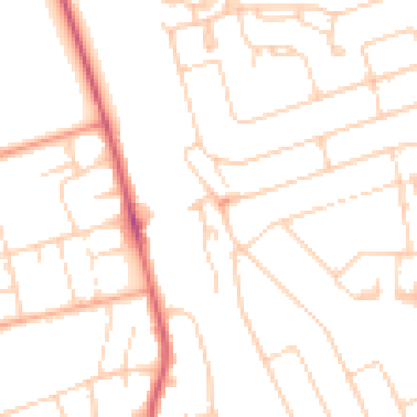 Daytime road noise heatmap for WD19 5DT