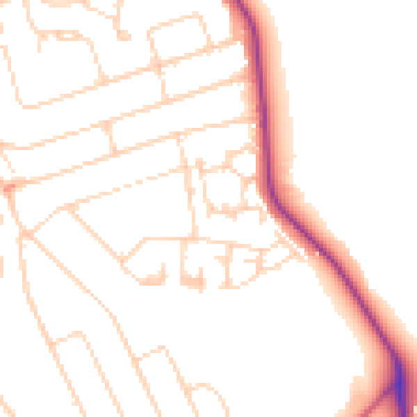 Daytime road noise heatmap for WD19 5DY