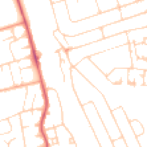 Daytime road noise heatmap for WD19 5EU