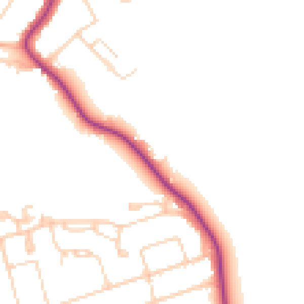 Daytime road noise heatmap for WD19 5RF