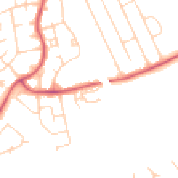 Daytime road noise heatmap for WD19 6DH