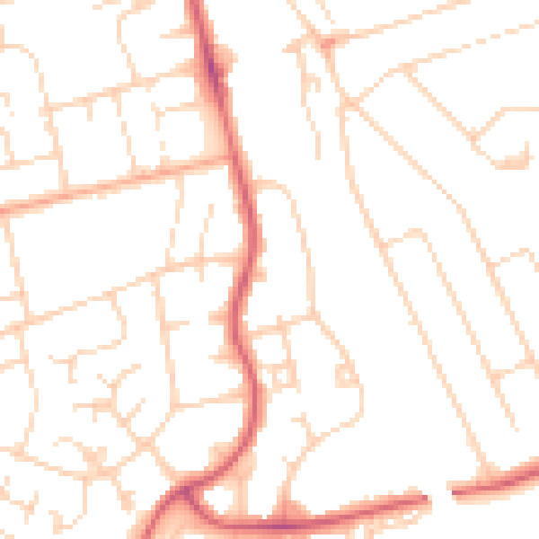 Daytime road noise heatmap for WD19 6EH