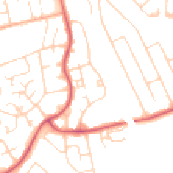 Daytime road noise heatmap for WD19 6EP