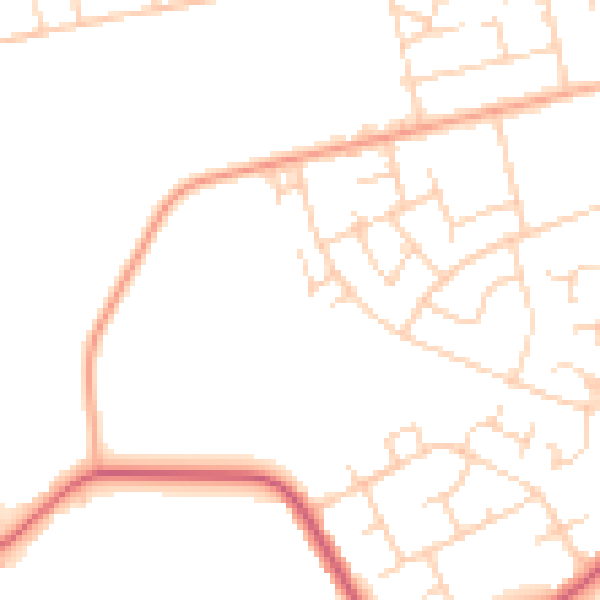 Daytime road noise heatmap for WD19 6HH