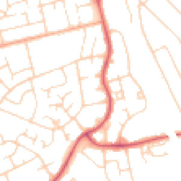 Daytime road noise heatmap for WD19 6LF