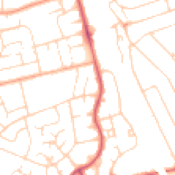 Daytime road noise heatmap for WD19 6RP
