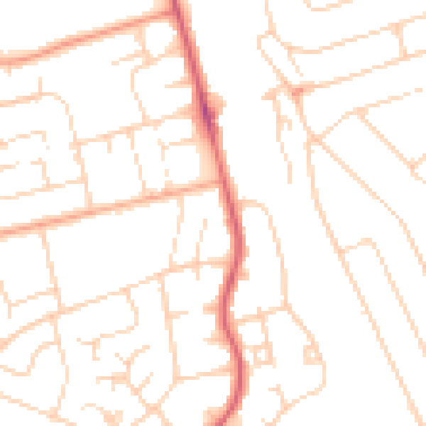 Daytime road noise heatmap for WD19 6RQ