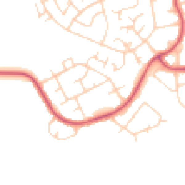 Daytime road noise heatmap for WD19 6TX
