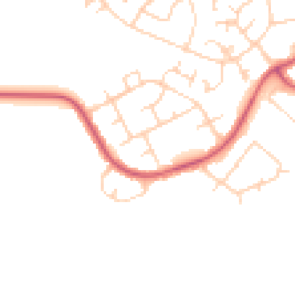 Daytime road noise heatmap for WD19 6TY
