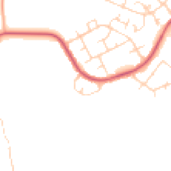 Daytime road noise heatmap for WD19 6UW