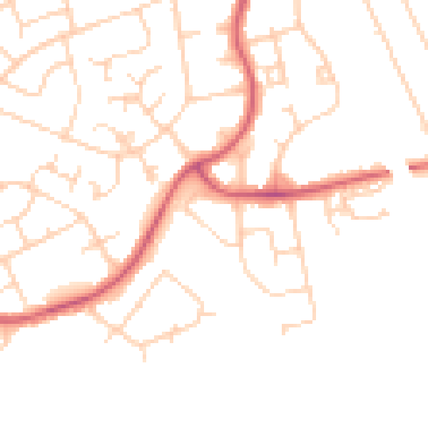 Daytime road noise heatmap for WD19 6XR