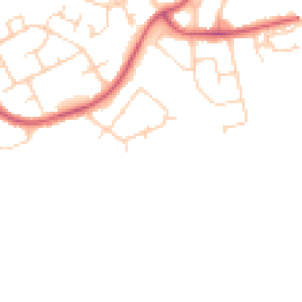Daytime road noise heatmap for WD19 6YG