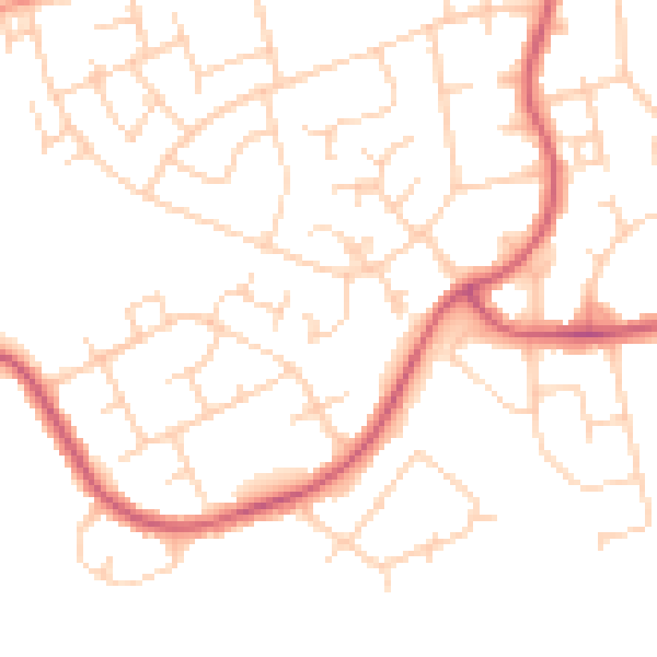 Daytime road noise heatmap for WD19 6YS