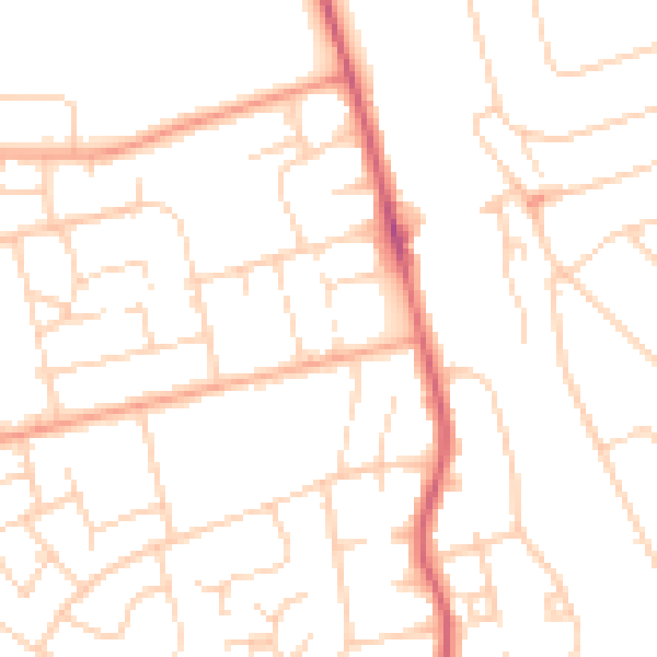 Daytime road noise heatmap for WD19 7EJ