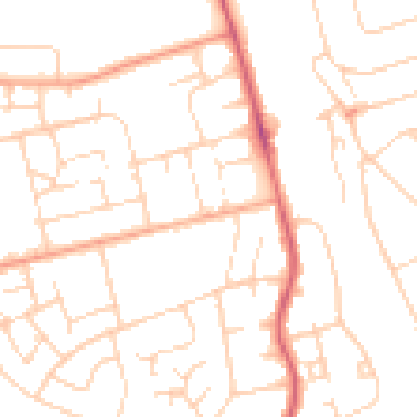 Daytime road noise heatmap for WD19 7EL