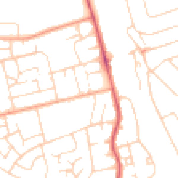 Daytime road noise heatmap for WD19 7EN