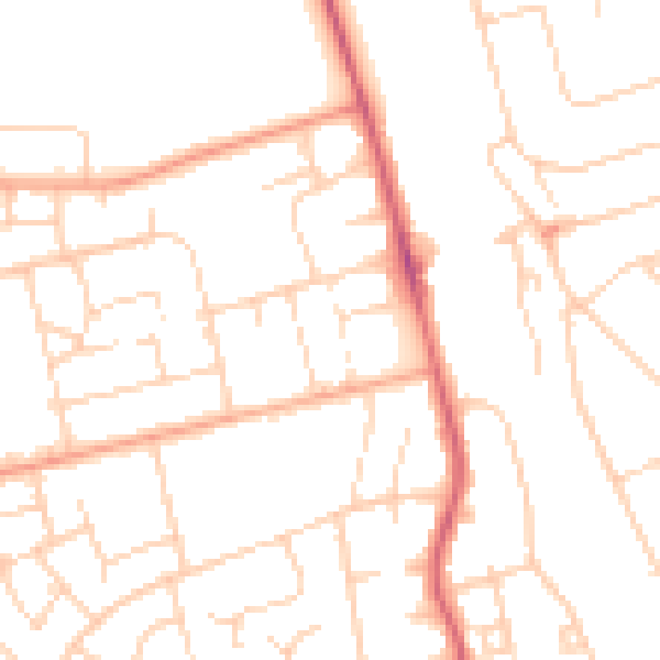 Daytime road noise heatmap for WD19 7EQ
