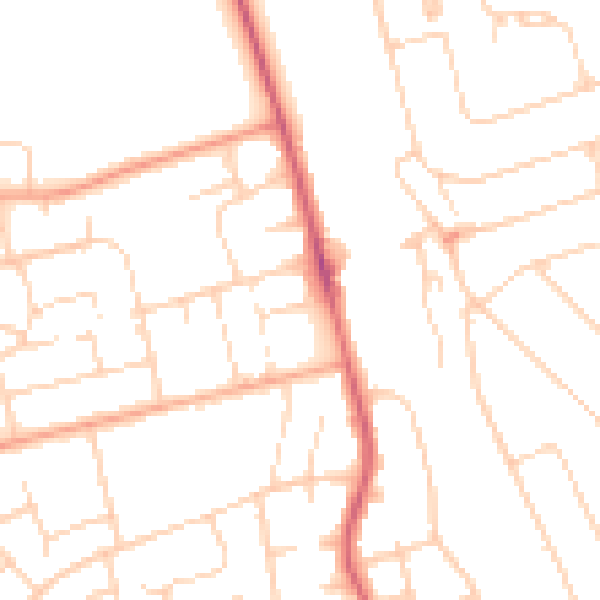 Daytime road noise heatmap for WD19 7ES