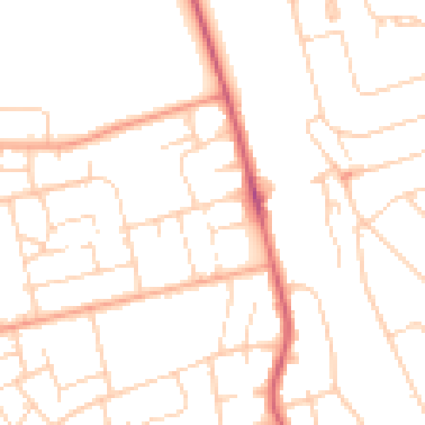 Daytime road noise heatmap for WD19 7FB