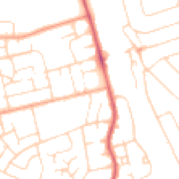 Daytime road noise heatmap for WD19 7FF
