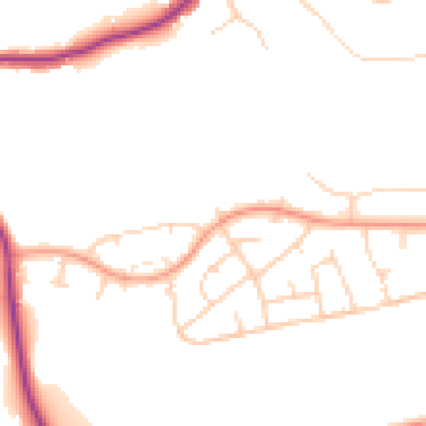 Daytime road noise heatmap for WD19 7PS
