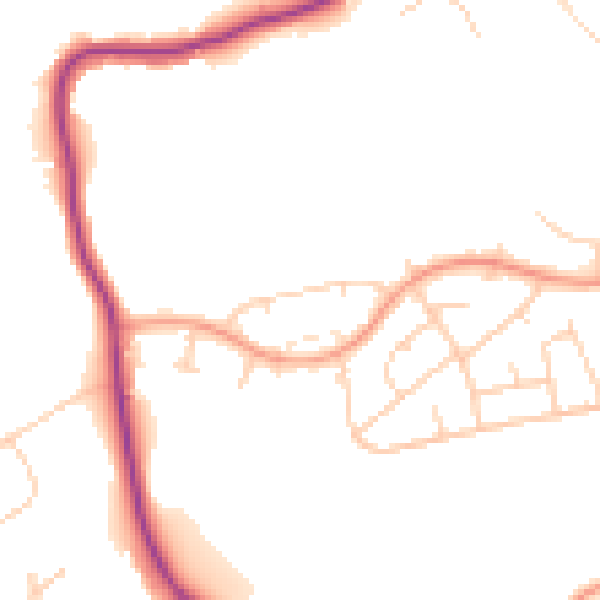 Daytime road noise heatmap for WD19 7PX