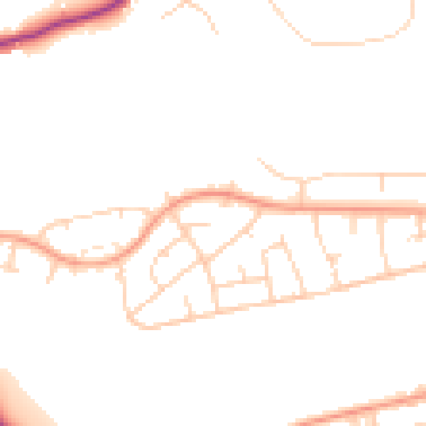 Daytime road noise heatmap for WD19 7QT