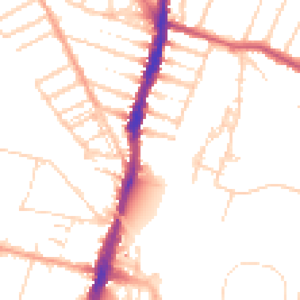 Daytime road noise heatmap for WD24 4AE