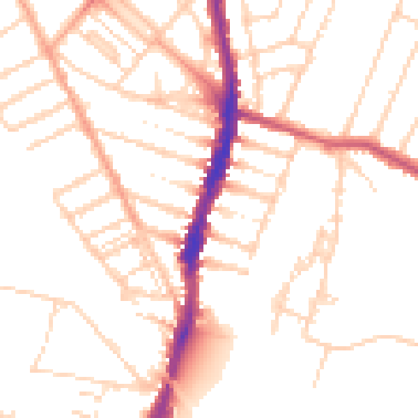 Daytime road noise heatmap for WD24 4AS