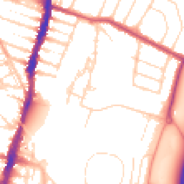 Daytime road noise heatmap for WD24 4BB