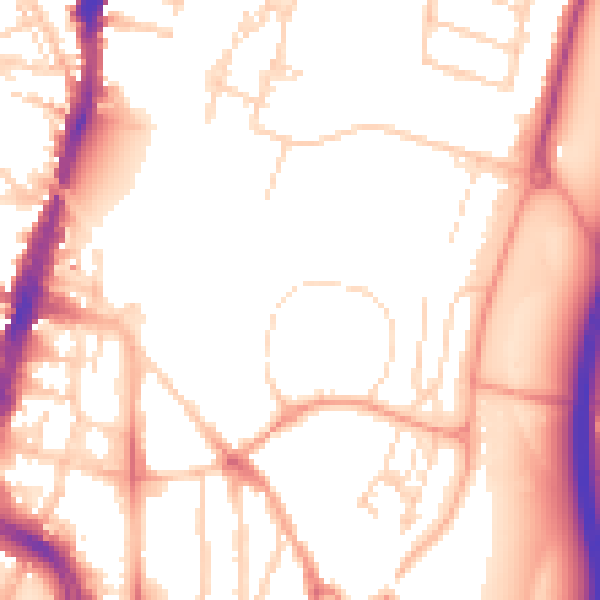 Daytime road noise heatmap for WD24 4BN