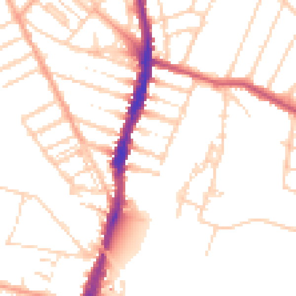 Daytime road noise heatmap for WD24 4DA