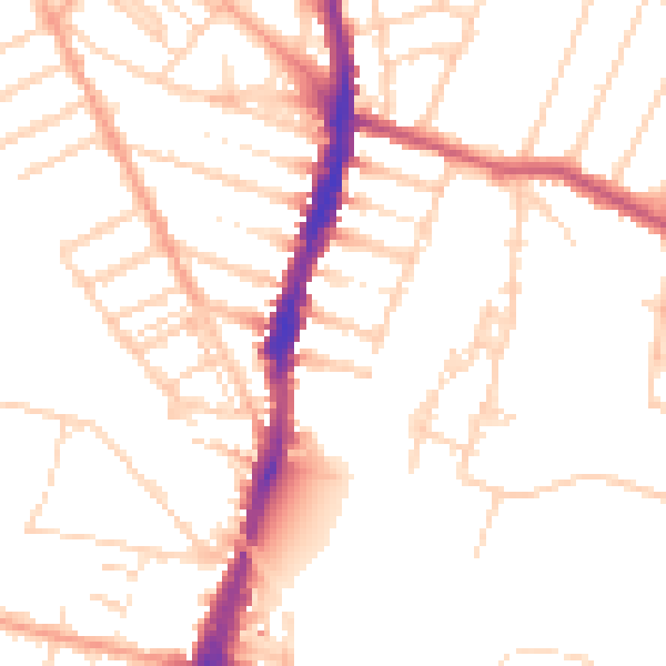 Daytime road noise heatmap for WD24 4DB