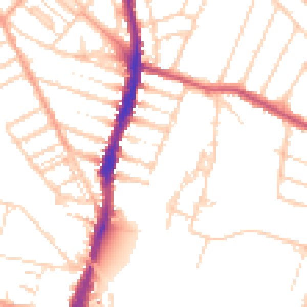 Daytime road noise heatmap for WD24 4DD