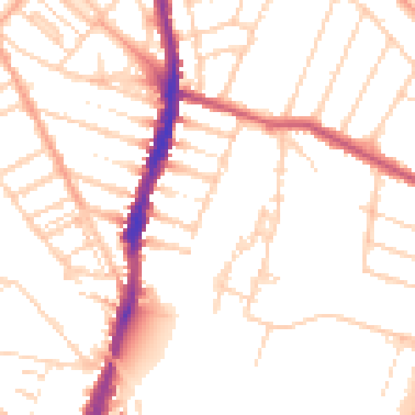 Daytime road noise heatmap for WD24 4DE