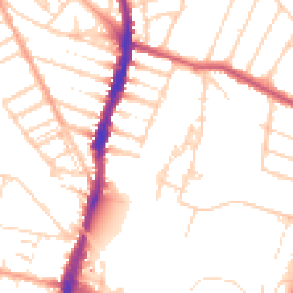 Daytime road noise heatmap for WD24 4DP