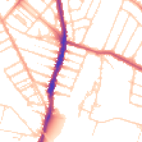 Daytime road noise heatmap for WD24 4DR