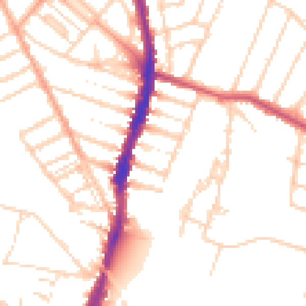 Daytime road noise heatmap for WD24 4DS