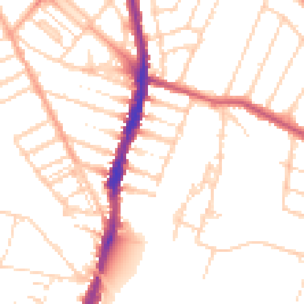 Daytime road noise heatmap for WD24 4DT