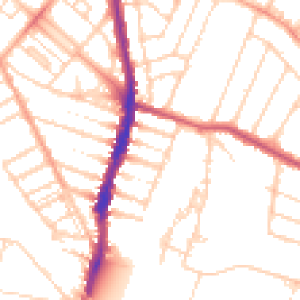 Daytime road noise heatmap for WD24 4DW