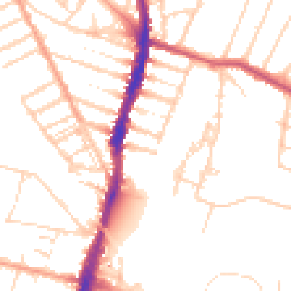 Daytime road noise heatmap for WD24 4DX