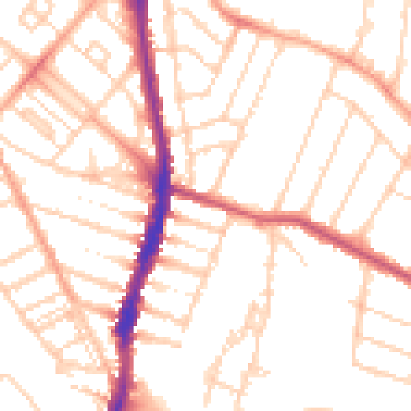 Daytime road noise heatmap for WD24 4EP