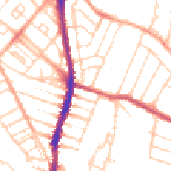 Daytime road noise heatmap for WD24 4ER