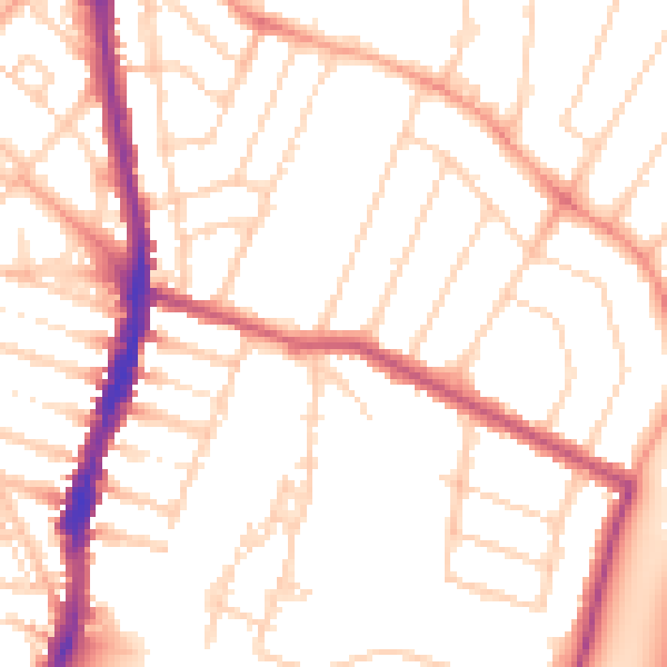 Daytime road noise heatmap for WD24 4ES